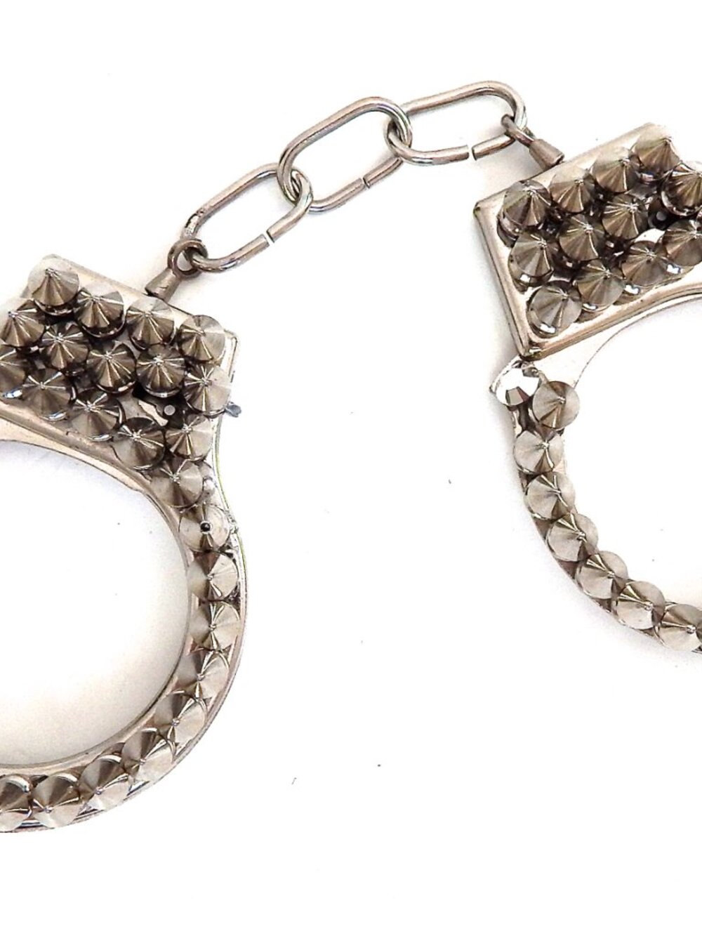 GASOLINE GLAMOUR SILVER SKIN SPIKE HANDCUFFS 💎